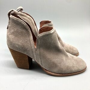 JEFFREY CAMPBELL Suede Split Ankle Bootie in Putty